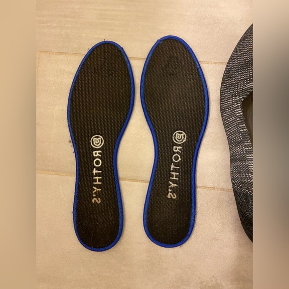 Rothy's Birdseye Round Toe Granite Heather Black & White Flats Size 7.5 - Picture 3 of 10